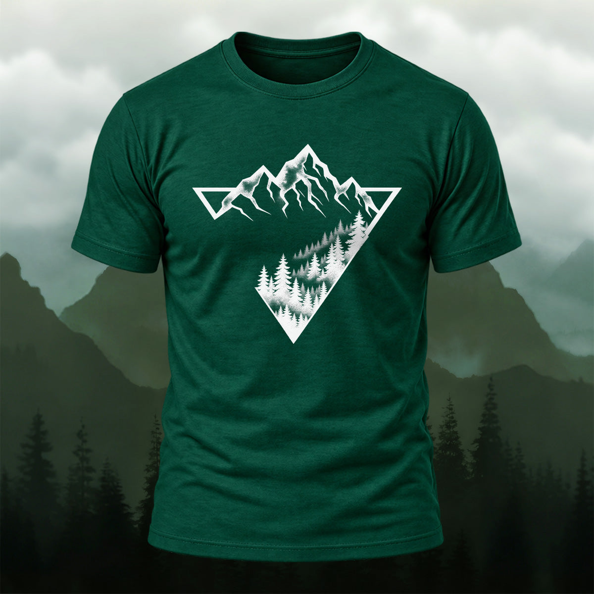 Adventure Mountain Pine Forest Cotton T-Shirt