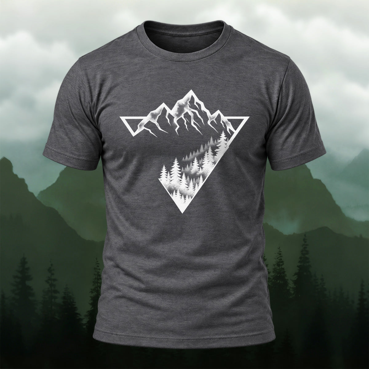 Adventure Mountain Pine Forest Cotton T-Shirt