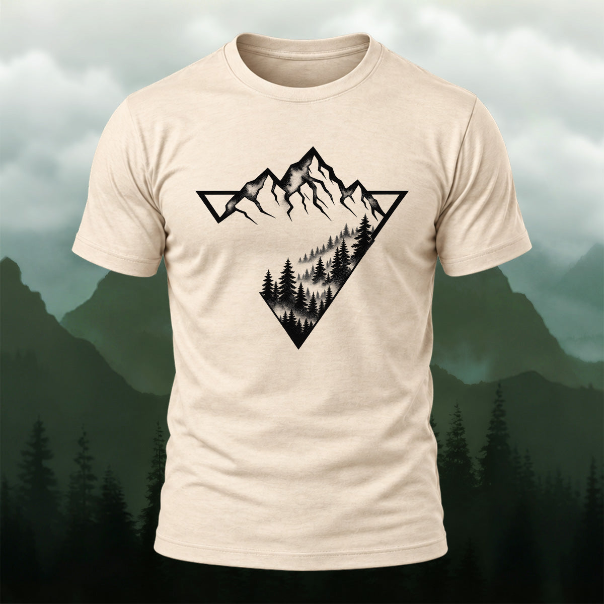 Adventure Mountain Pine Forest Cotton T-Shirt