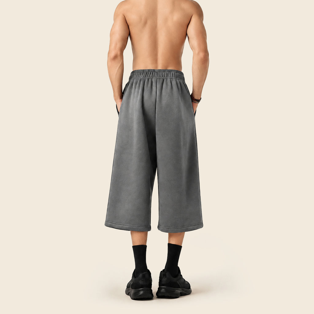 Heavyweight Fleece Casual Drawstring Cropped Sweatpants