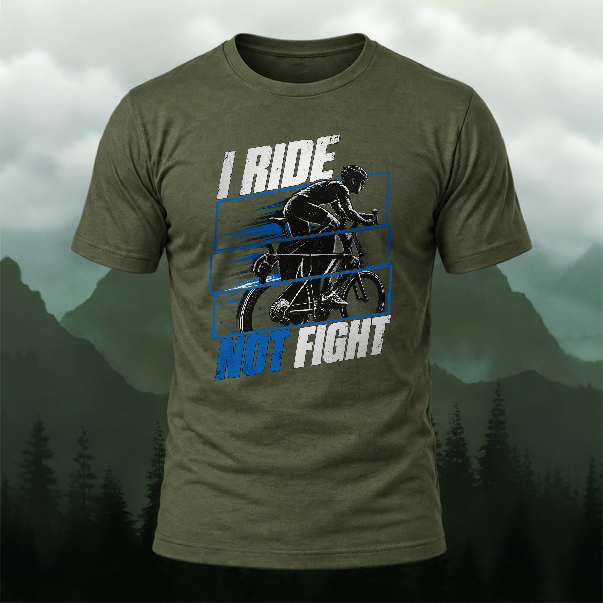 Dynamic Road Cyclist Combed Cotton T-Shirt