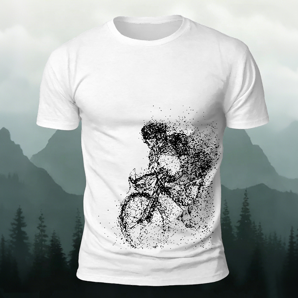 Creative Cycling Silhouette Combed Cotton Outdoor Tee