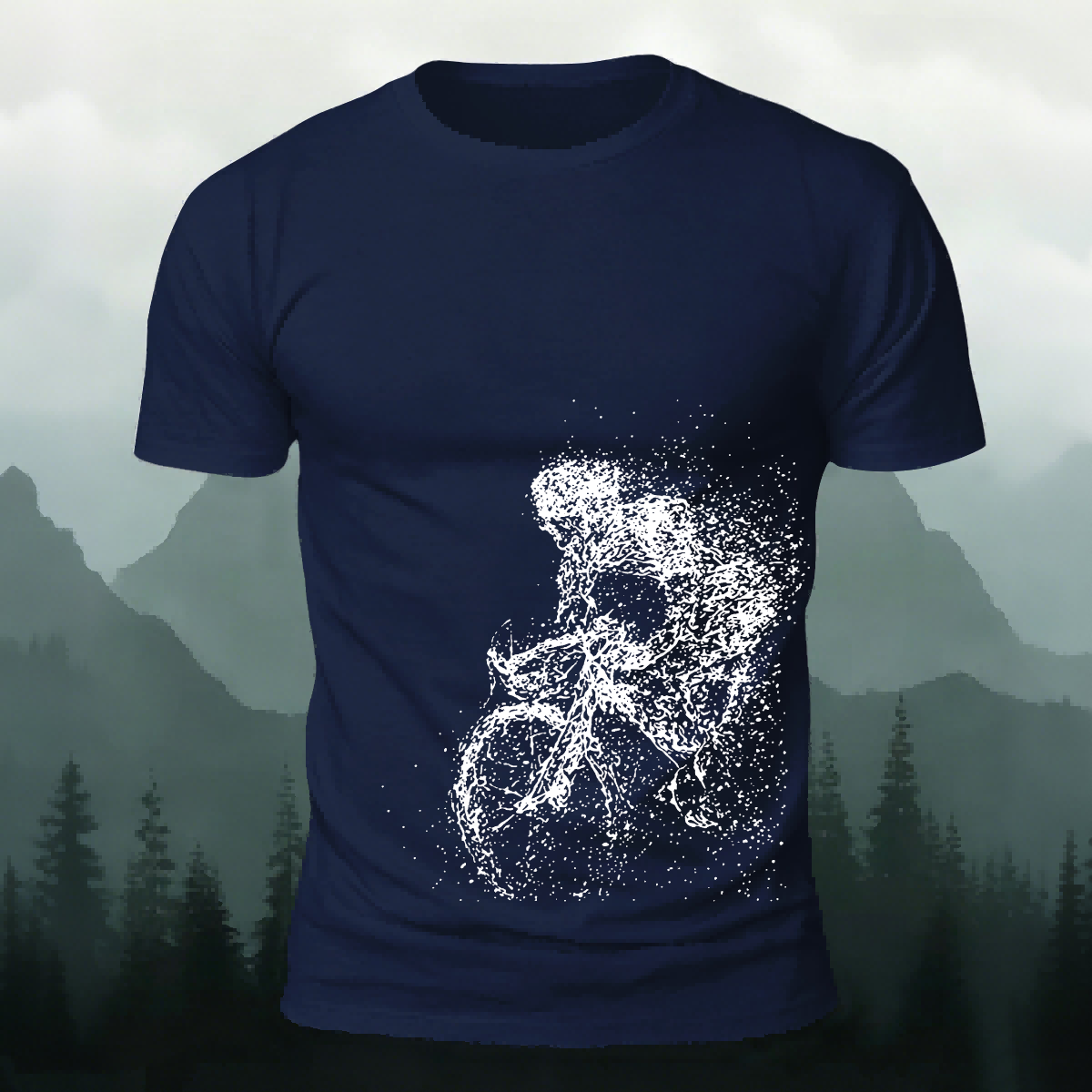 Creative Cycling Silhouette Combed Cotton Outdoor Tee