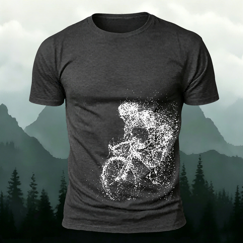 Creative Cycling Silhouette Combed Cotton Outdoor Tee