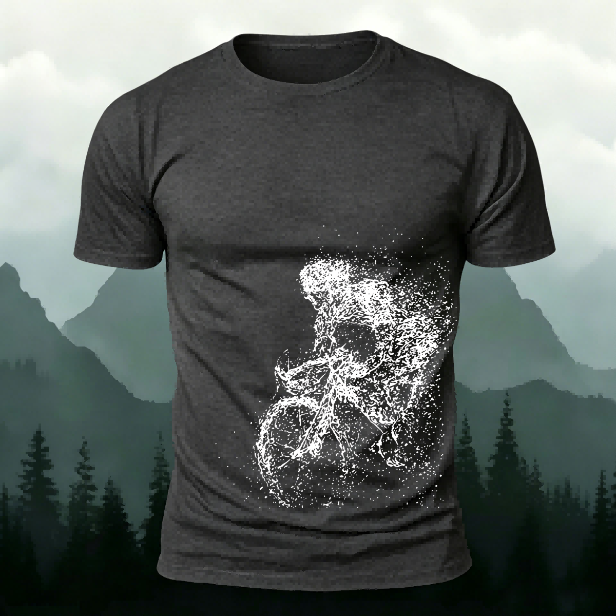 Creative Cycling Silhouette Combed Cotton Outdoor Tee