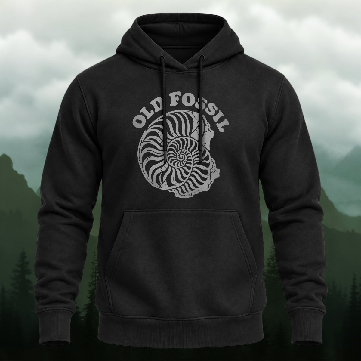 Cotton Made Vintage Ammonite Fossil Hoodie