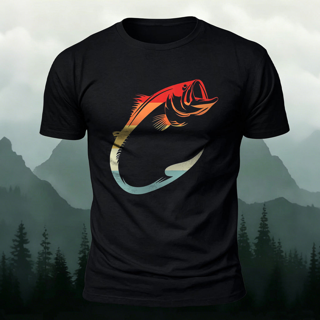 Creative Colorful Fish Hook Casual Cotton T-Shirt