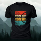 Bicycle Silhouette Colorful Background Casual Cotton Tee