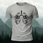 Lush Branches Lung Print Skin-friendly Cotton T-shirt