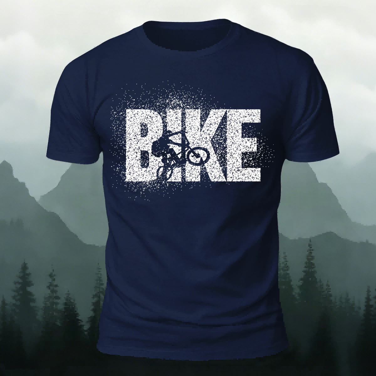 BIKE Letter Print 100% Cotton Casual T-Shirt