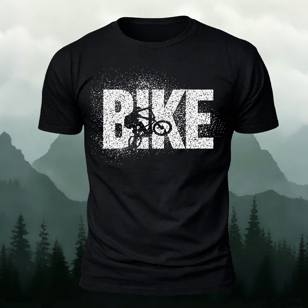 BIKE Letter Print 100% Cotton Casual T-Shirt