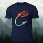 Creative Colorful Fish Hook Casual Cotton T-Shirt