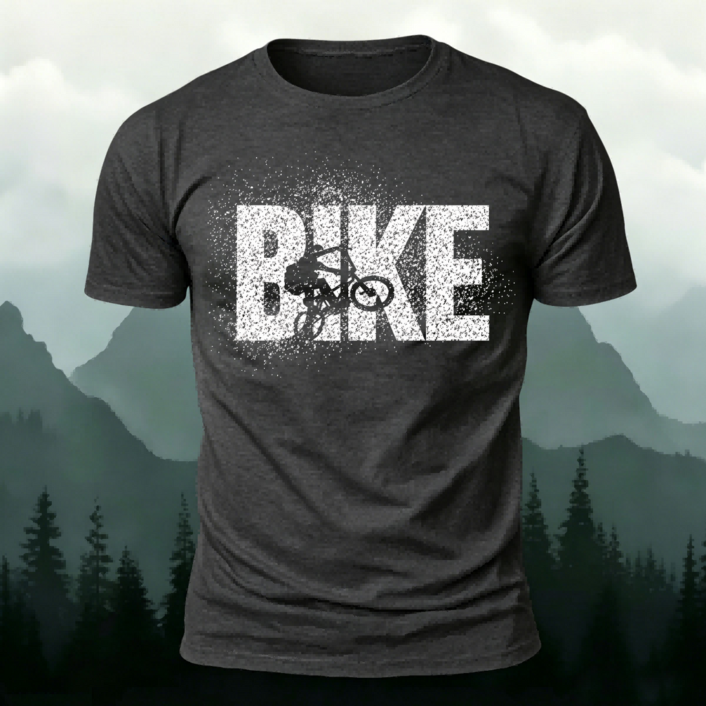 BIKE Letter Print 100% Cotton Casual T-Shirt