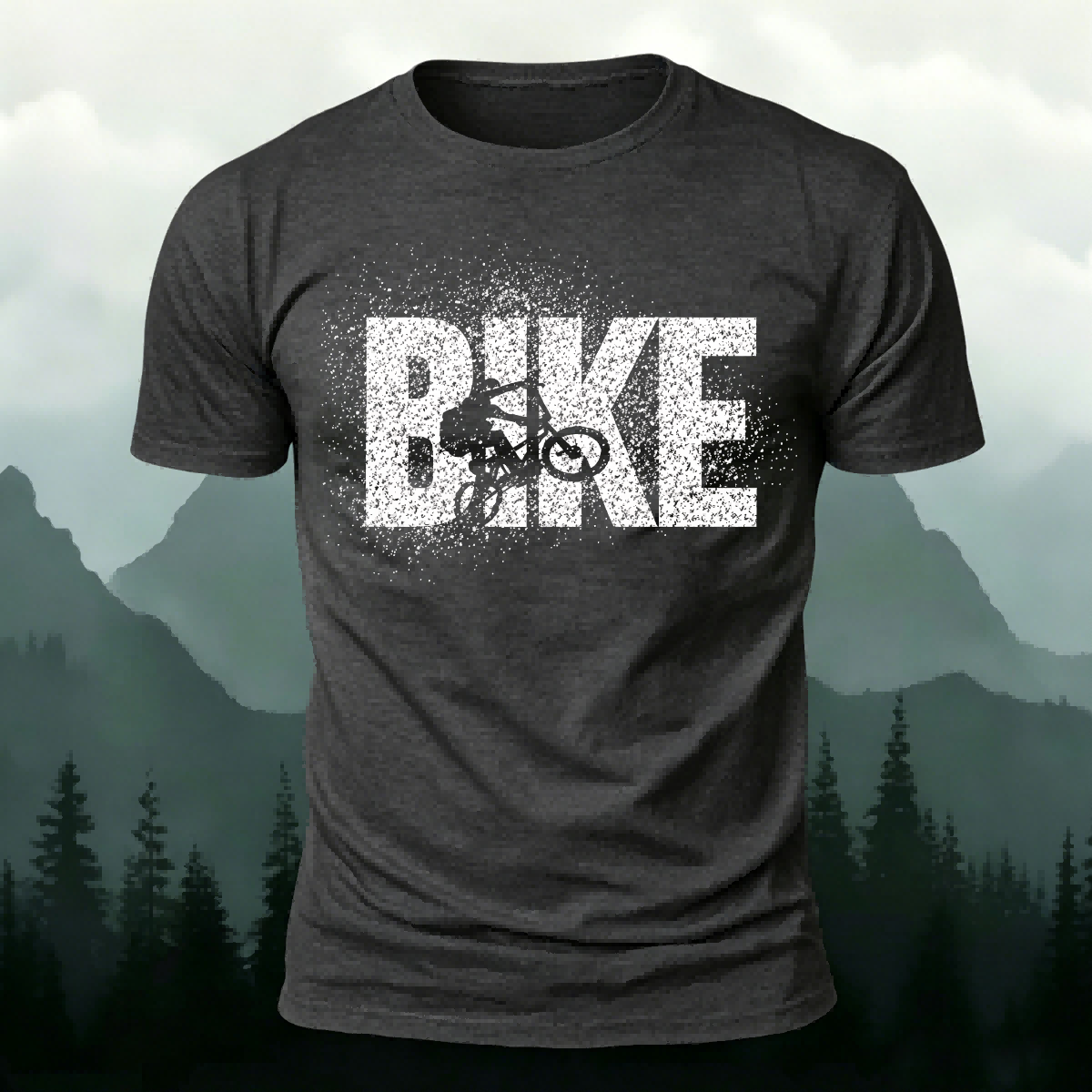 BIKE Letter Print 100% Cotton Casual T-Shirt