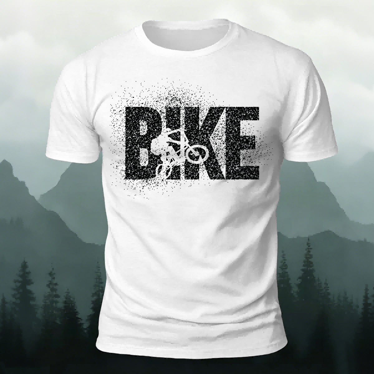 BIKE Letter Print 100% Cotton Casual T-Shirt