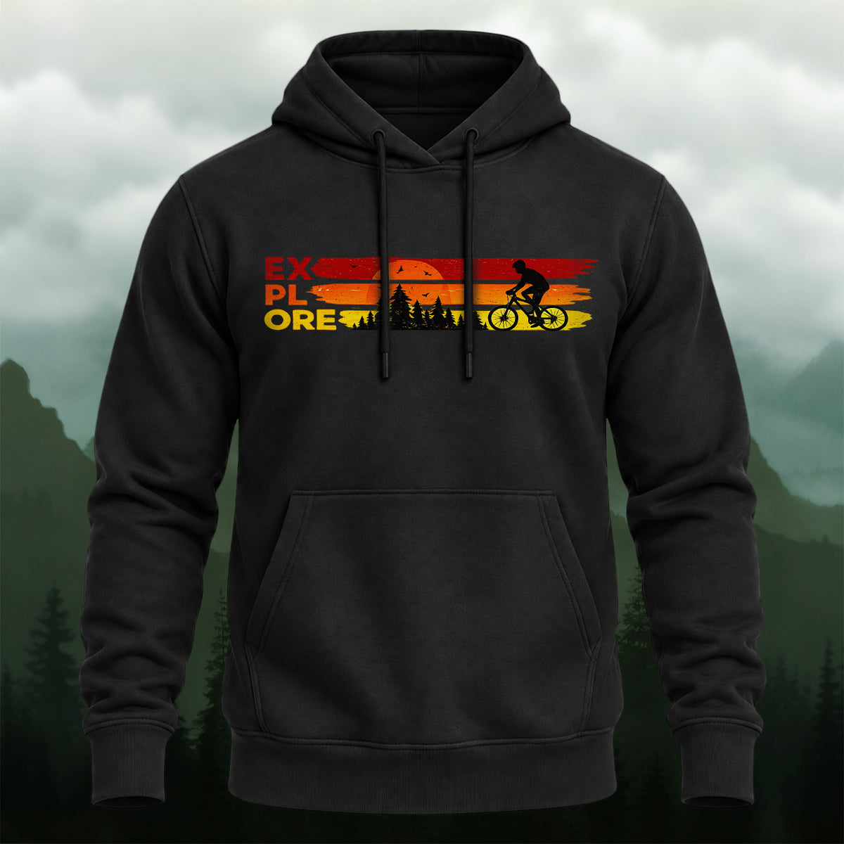 Cotton Made Retro Sunset Cycling Hoodie