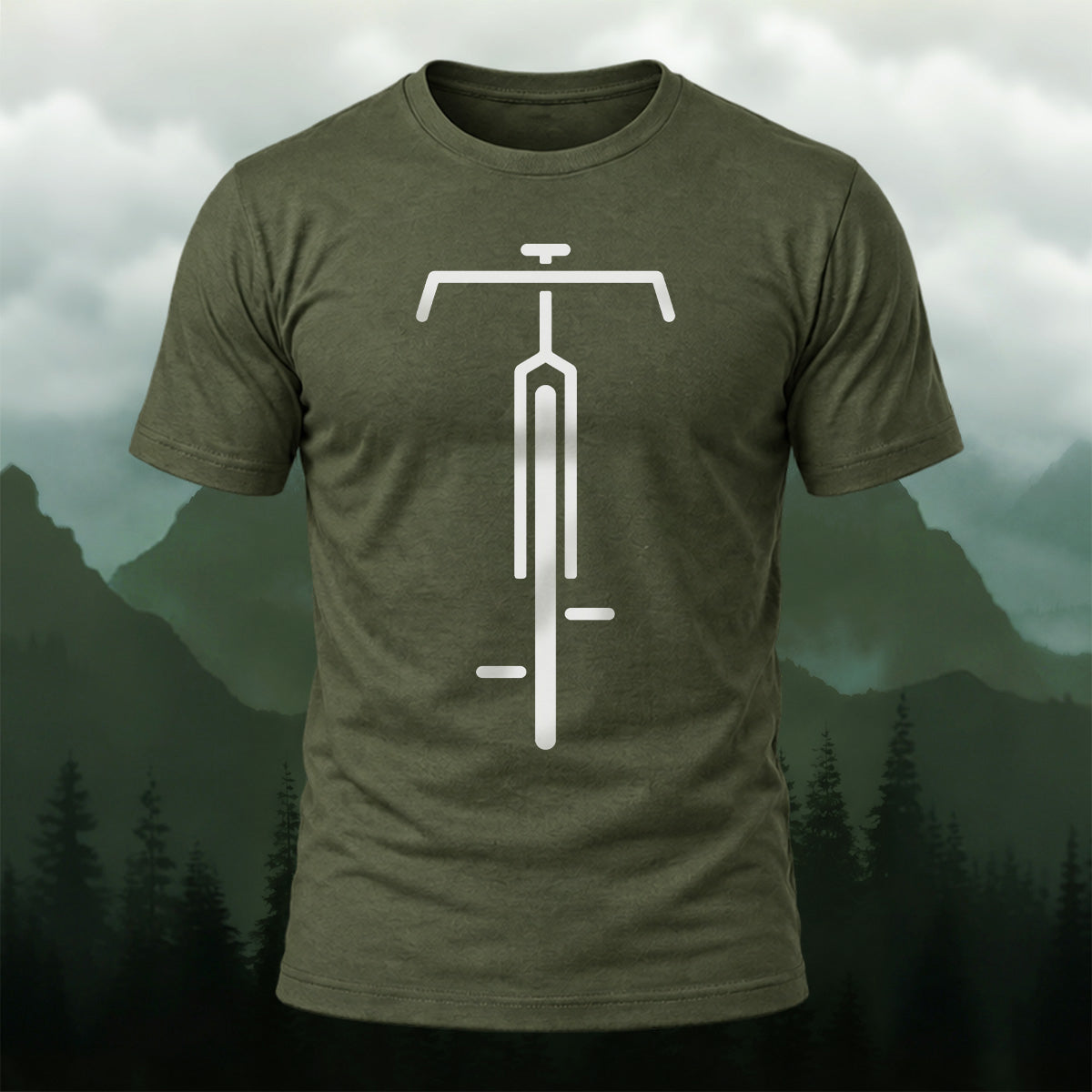Clean Bicycle Print Soft Cotton T-Shirt