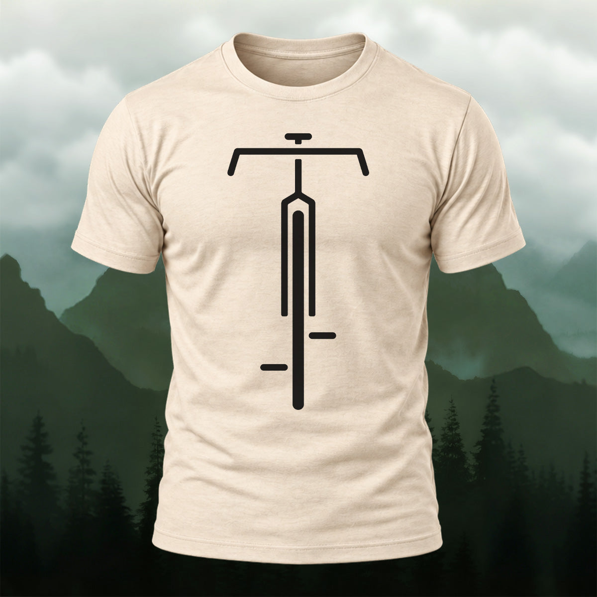 Clean Bicycle Print Soft Cotton T-Shirt