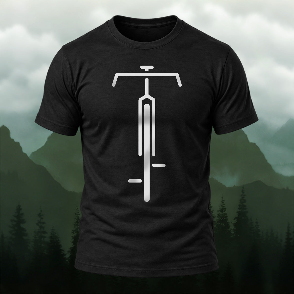 Clean Bicycle Print Soft Cotton T-Shirt