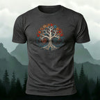 Floral Tree Print Combed Cotton Casual T-Shirt