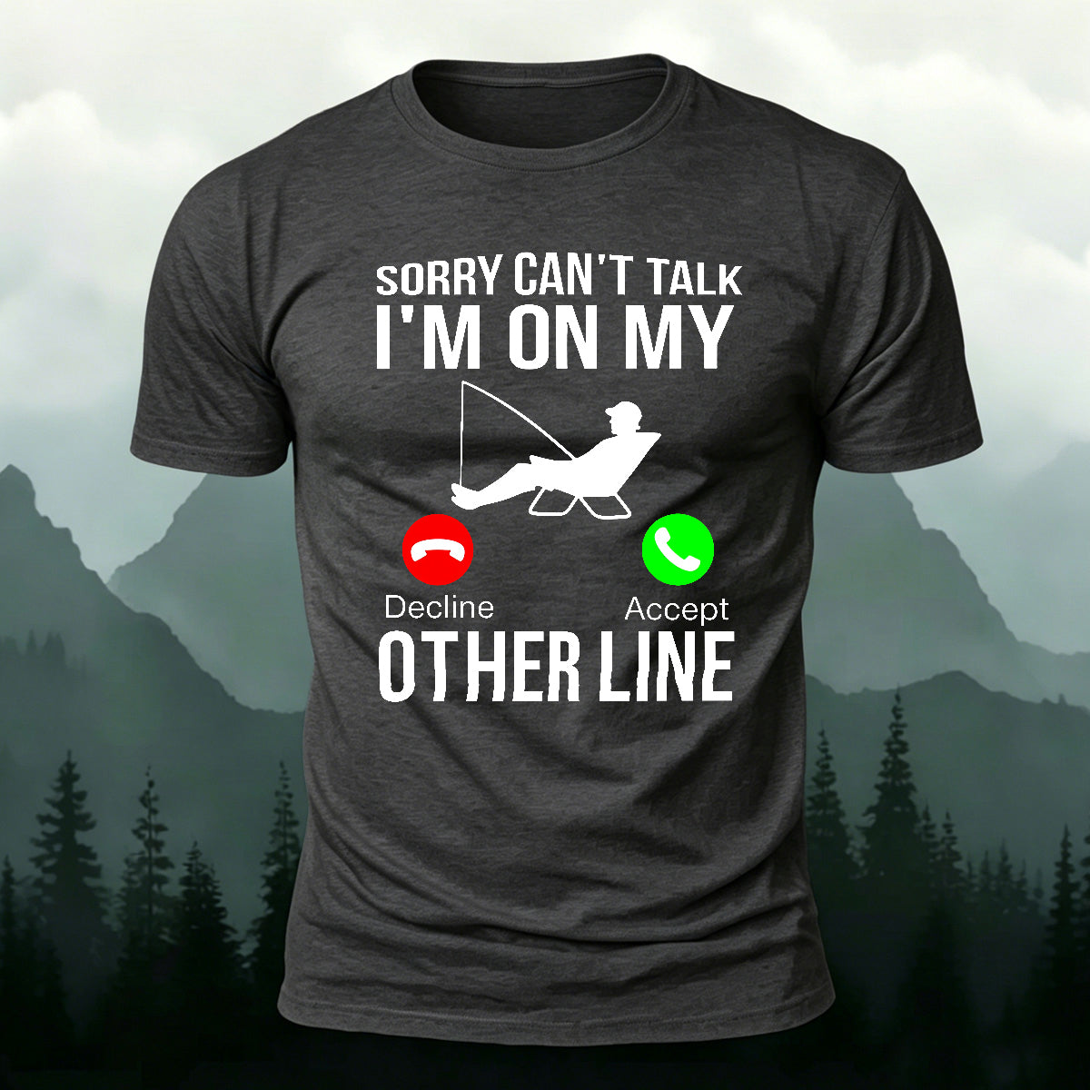 Obsessed with Fishing Pattern Skin-friendly T-shirt