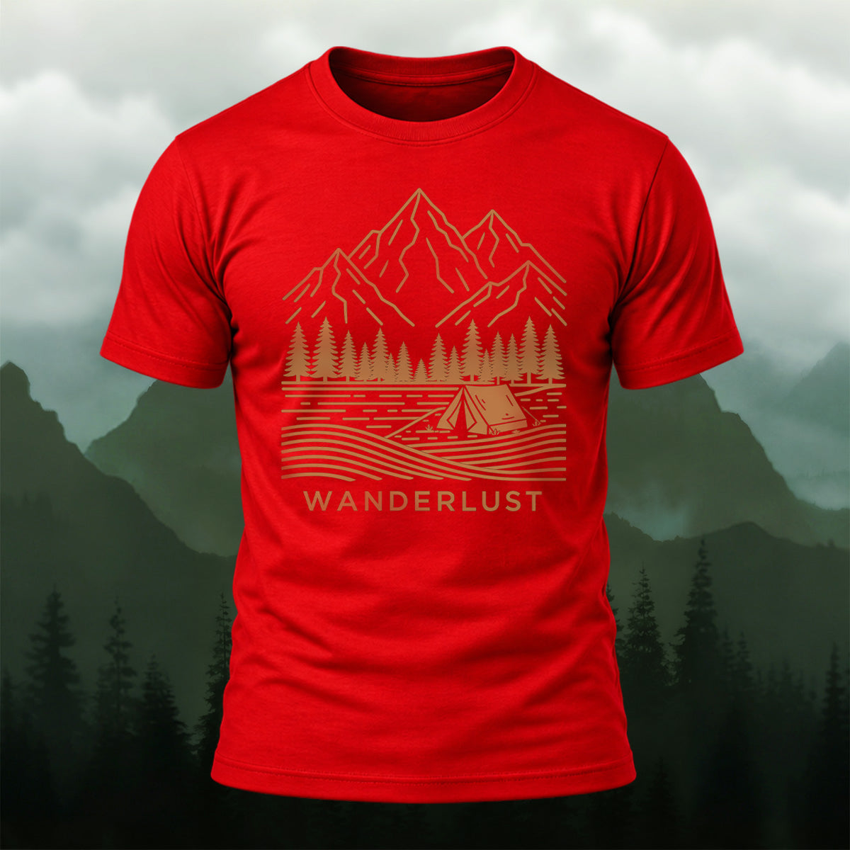 Classic Mountain Camping Soft Cotton T-Shirt