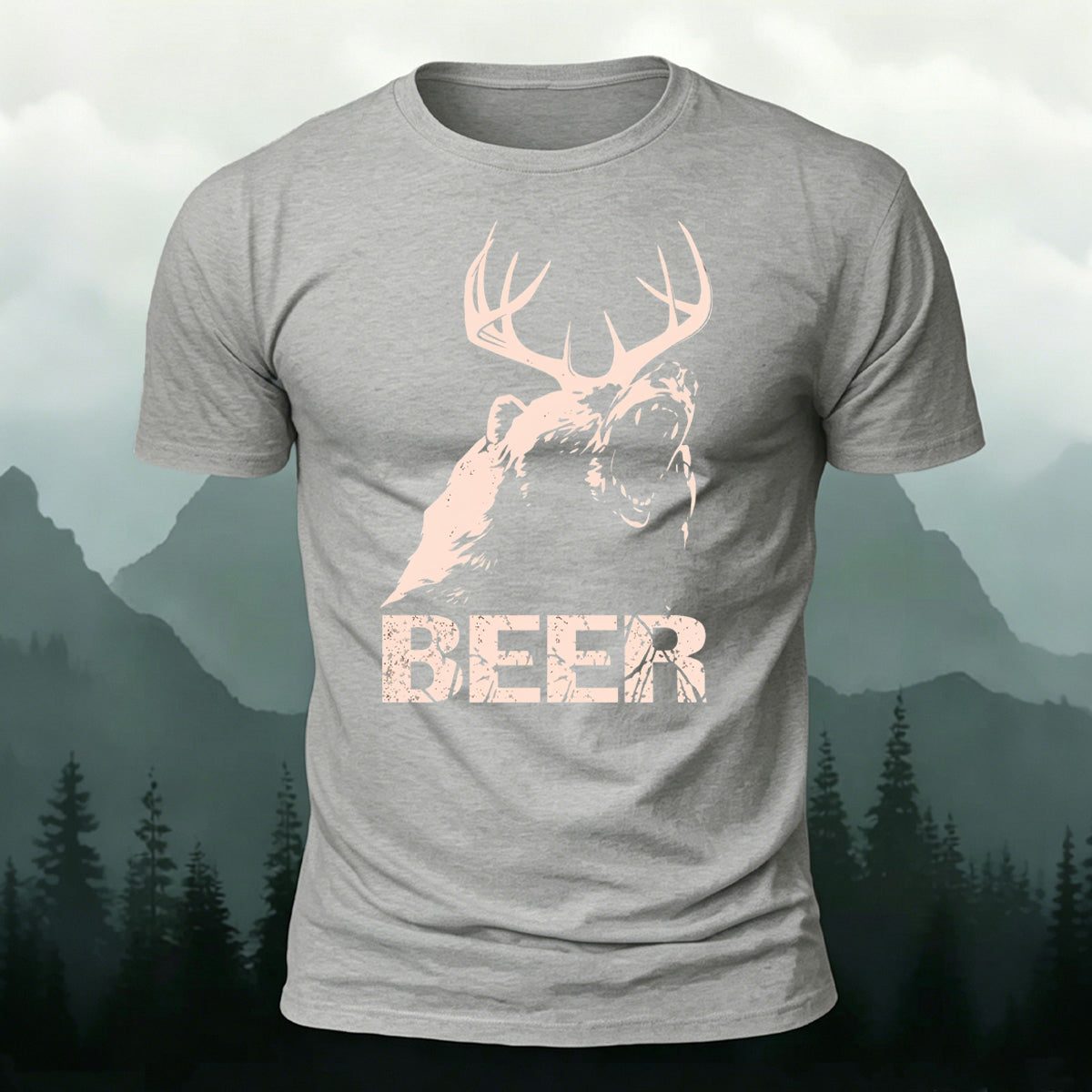 Angry Forest Ruler Printed Casual Cotton T-Shirt