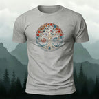 Floral Tree Print Combed Cotton Casual T-Shirt