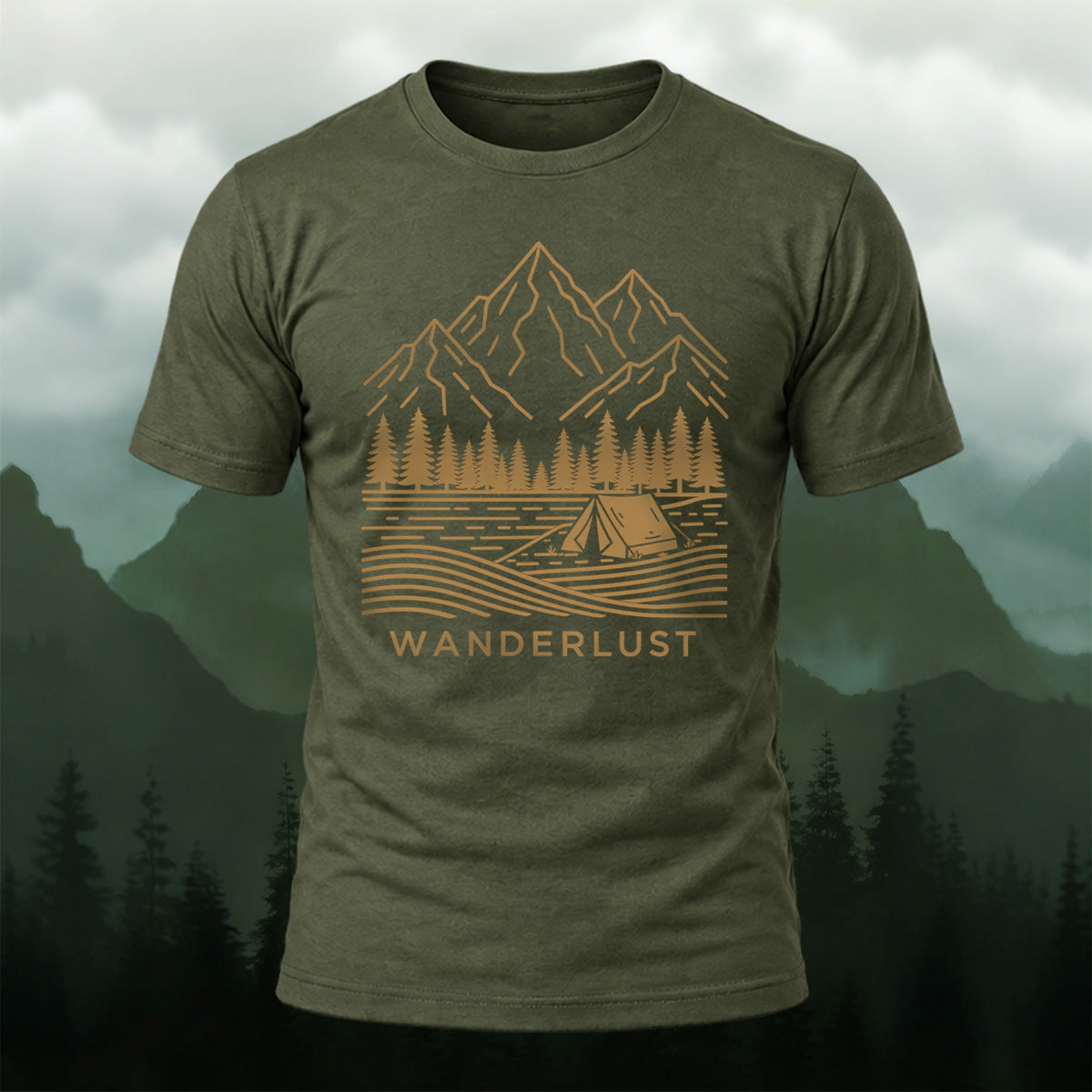 Classic Mountain Camping Soft Cotton T-Shirt