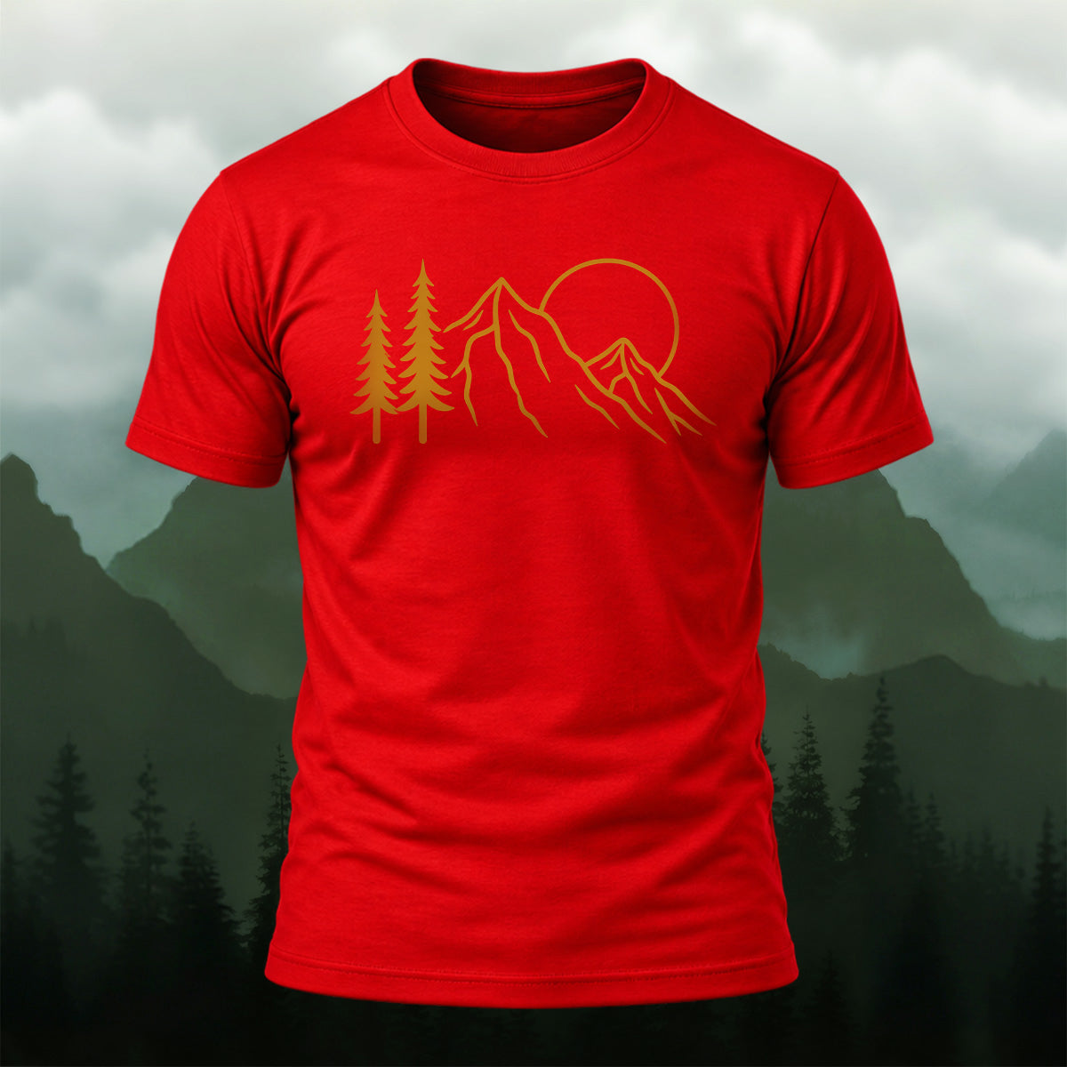 Vintage Wilderness Mountain Cotton T-Shirt