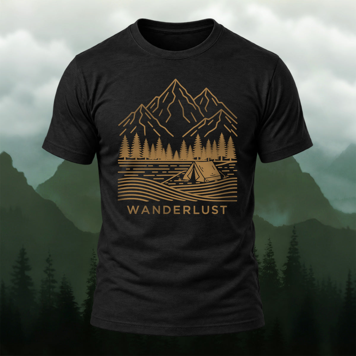 Classic Mountain Camping Soft Cotton T-Shirt