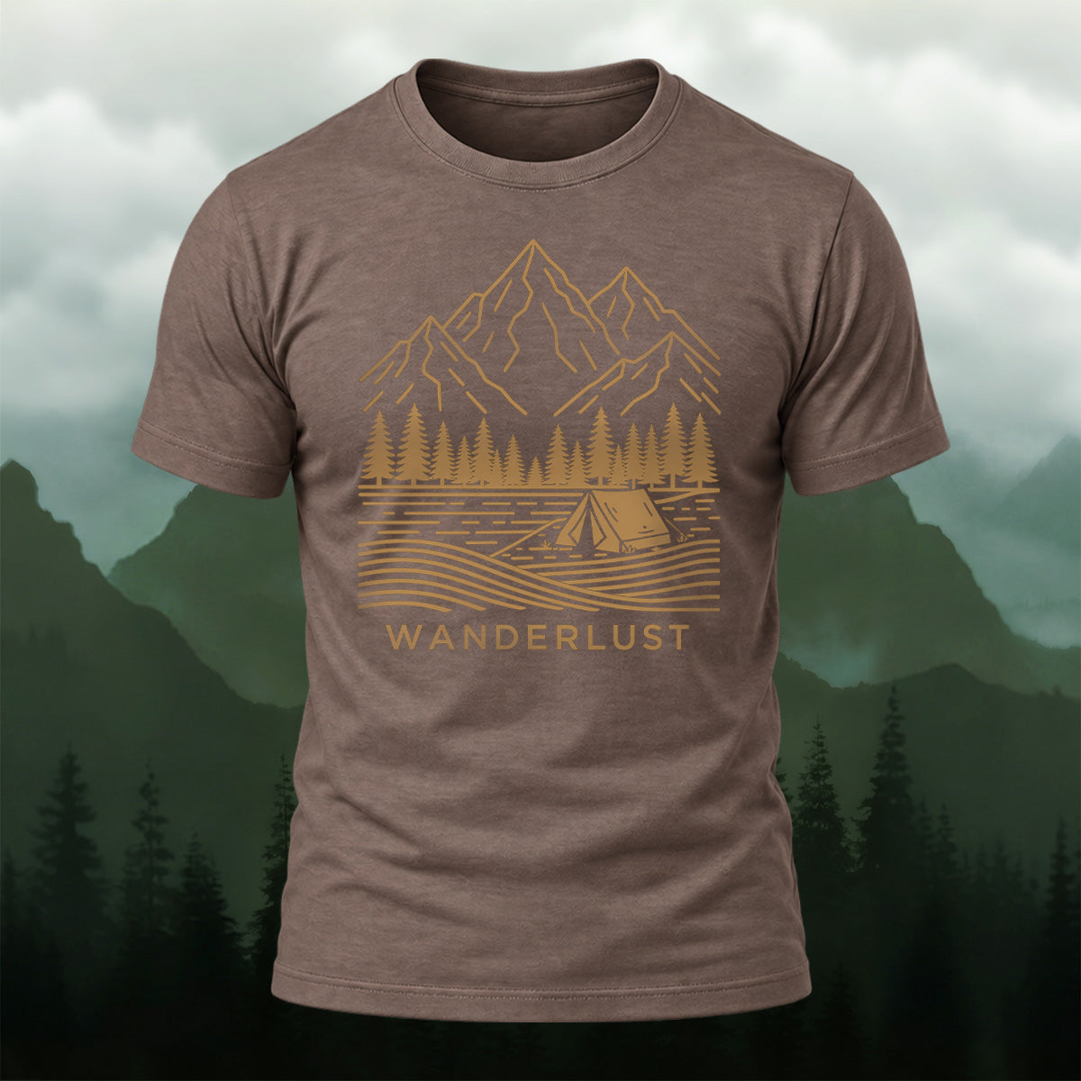 Classic Mountain Camping Soft Cotton T-Shirt