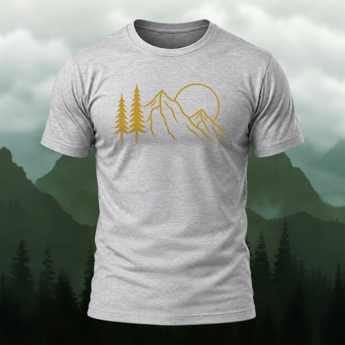Vintage Wilderness Mountain Cotton T-Shirt
