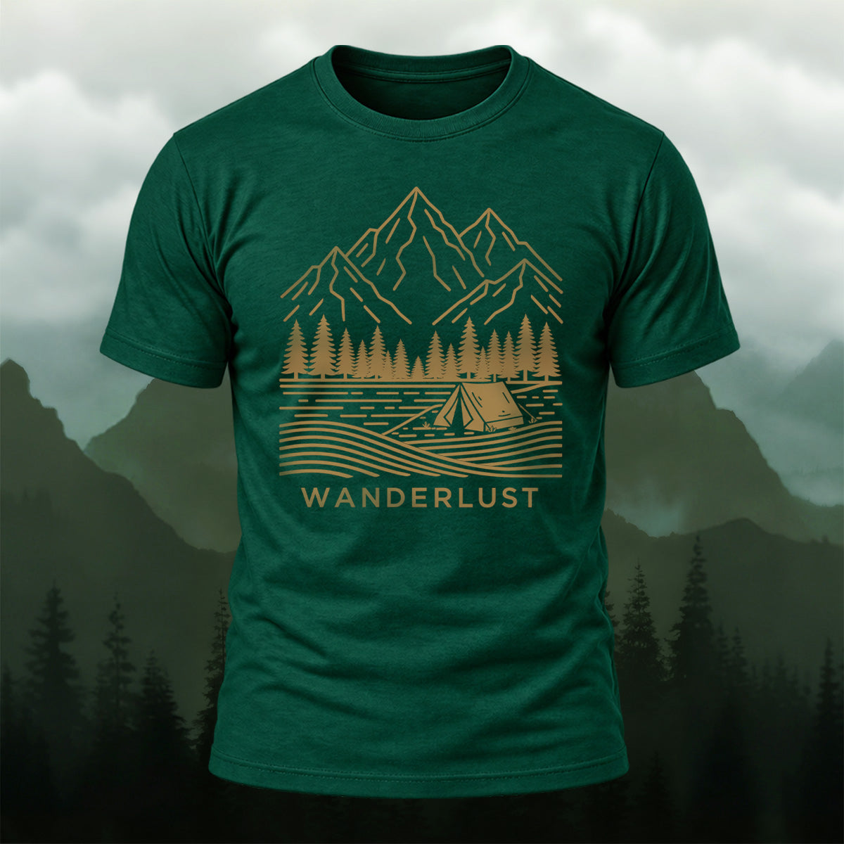 Classic Mountain Camping Soft Cotton T-Shirt