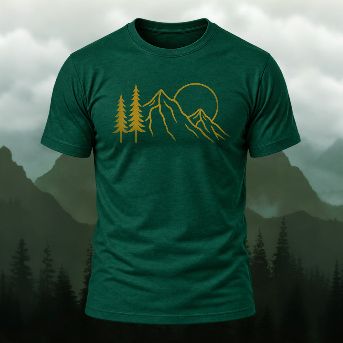 Vintage Wilderness Mountain Cotton T-Shirt