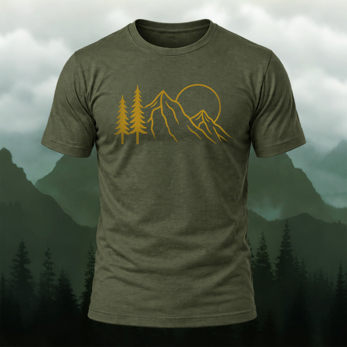 Vintage Wilderness Mountain Cotton T-Shirt
