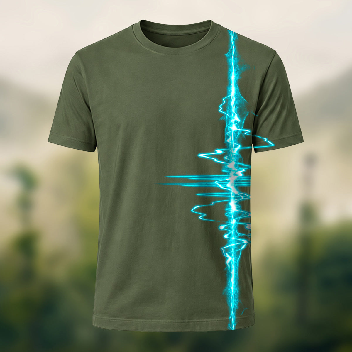 Modern Electric Lightning Combed Cotton T-Shirt