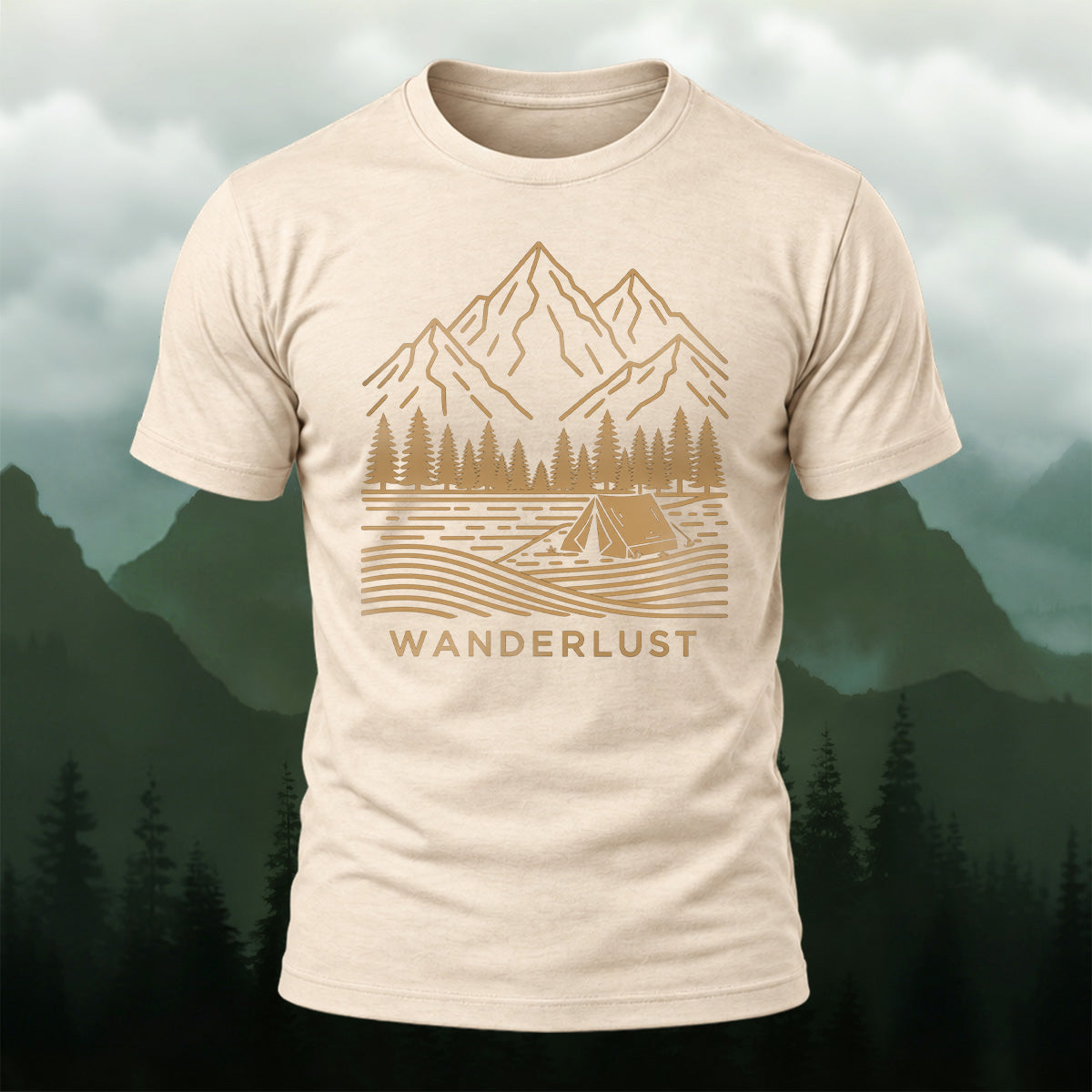 Classic Mountain Camping Soft Cotton T-Shirt