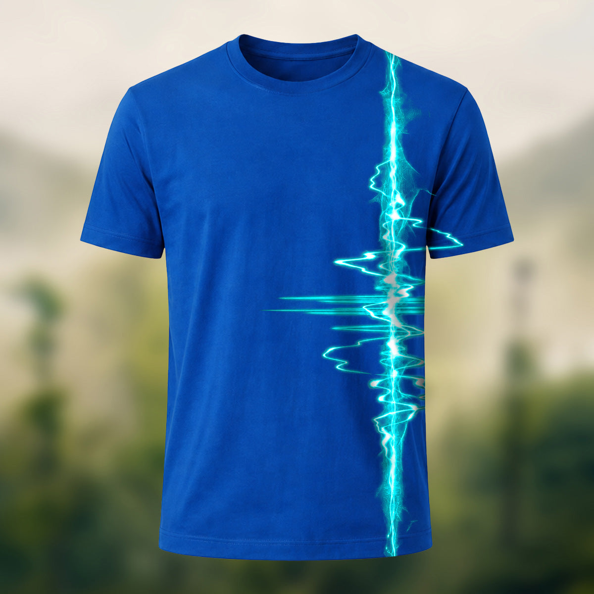 Modern Electric Lightning Combed Cotton T-Shirt