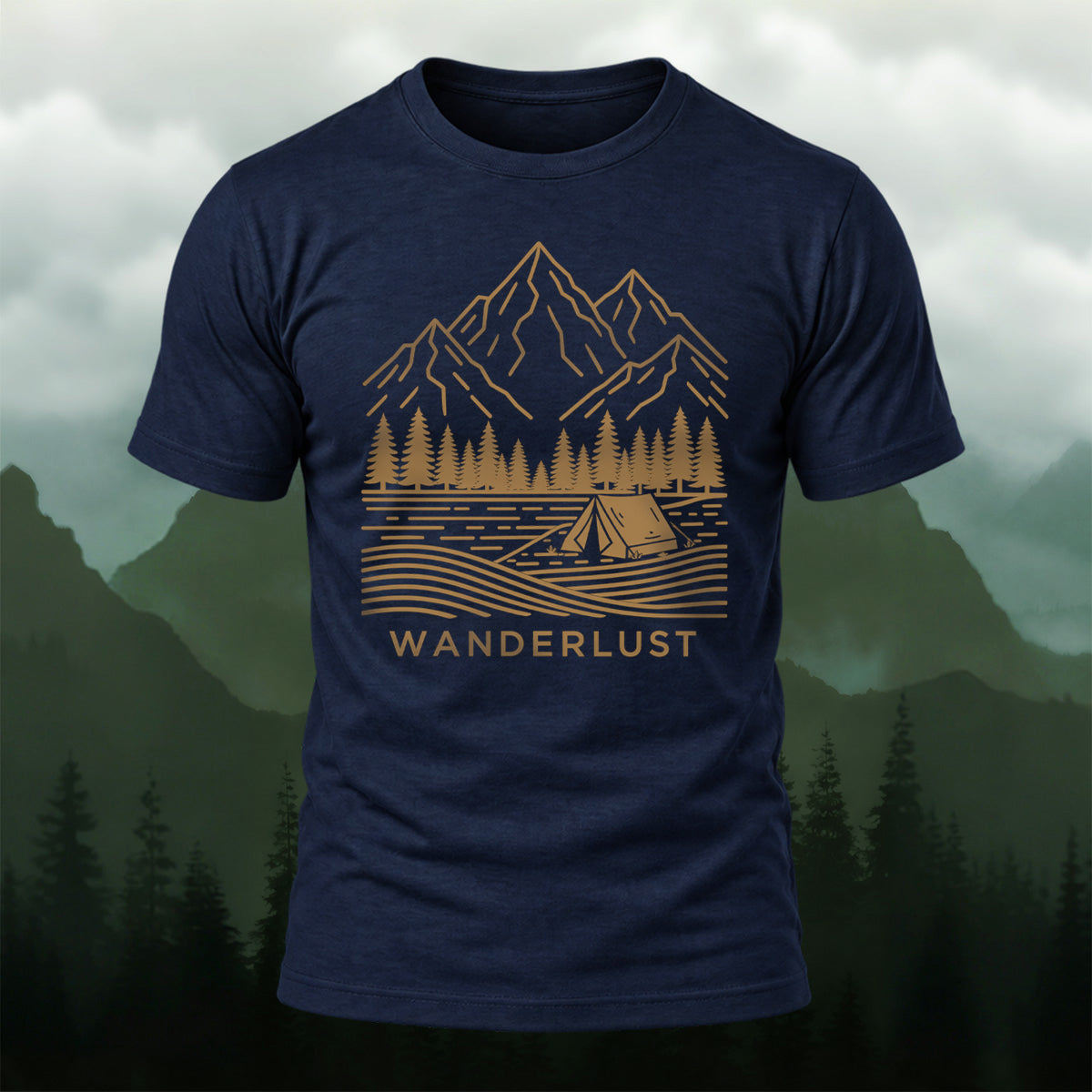 Classic Mountain Camping Soft Cotton T-Shirt