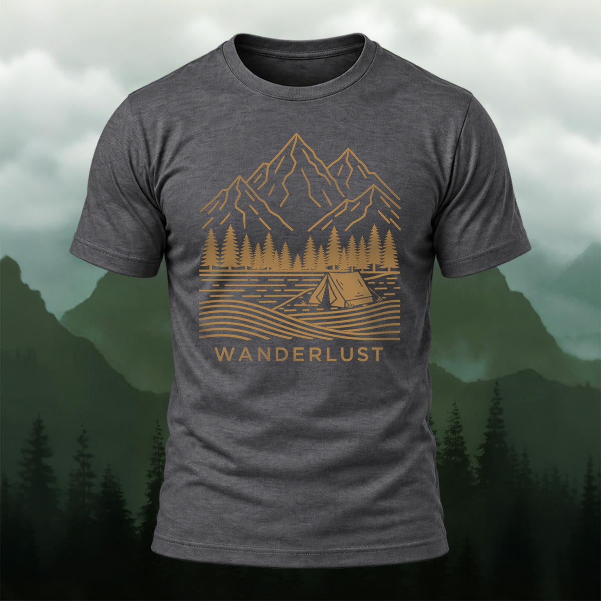 Classic Mountain Camping Soft Cotton T-Shirt