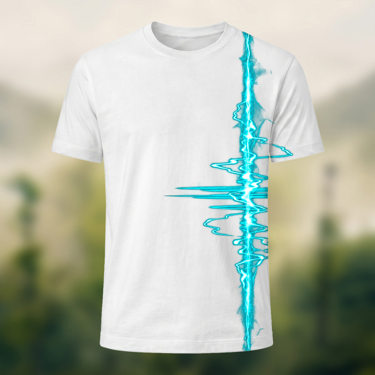 Modern Electric Lightning Combed Cotton T-Shirt