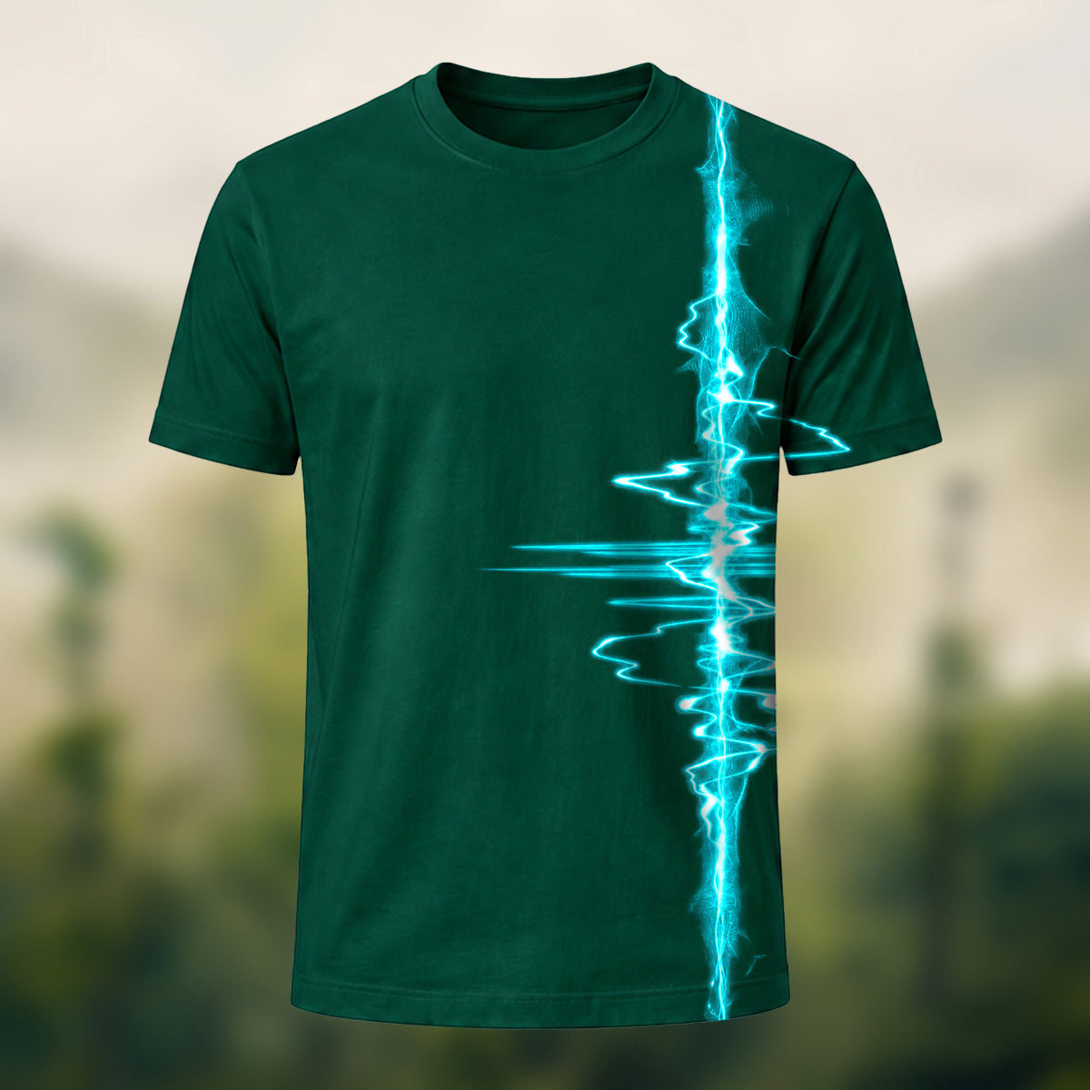 Modern Electric Lightning Combed Cotton T-Shirt