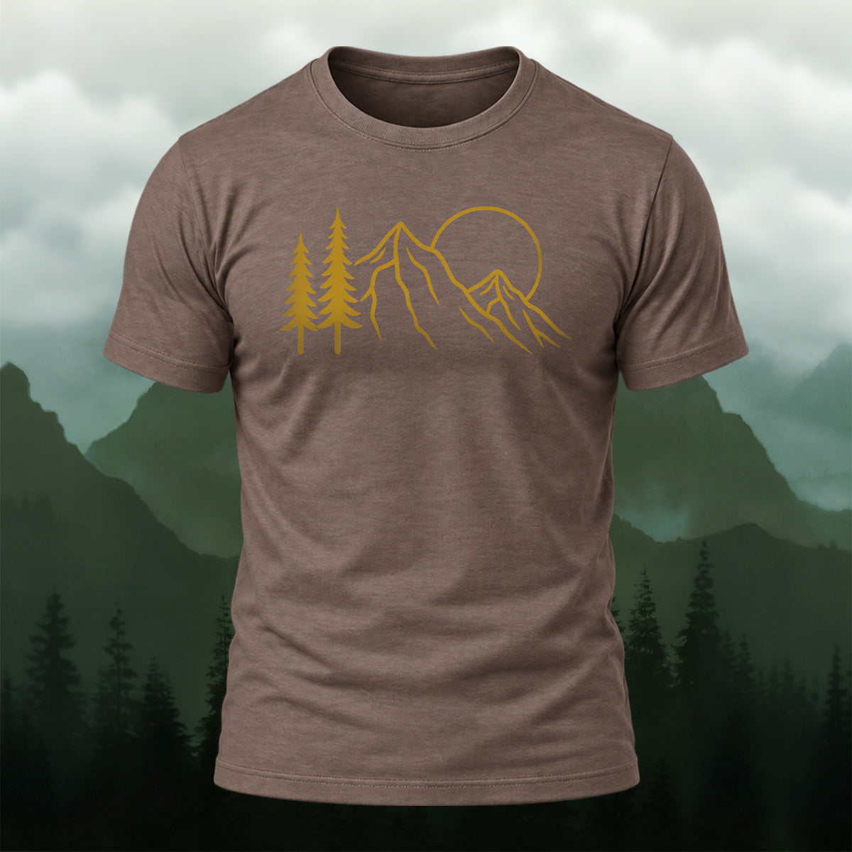 Vintage Wilderness Mountain Cotton T-Shirt