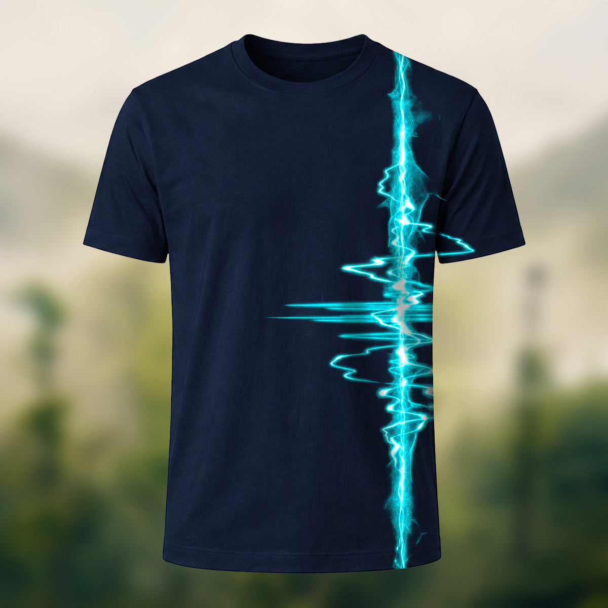 Modern Electric Lightning Combed Cotton T-Shirt