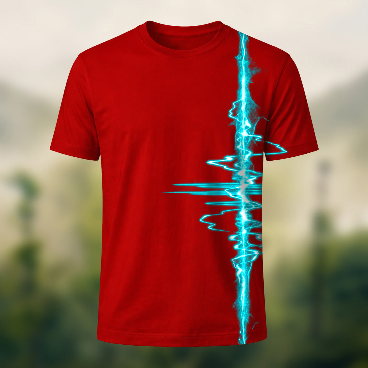 Modern Electric Lightning Combed Cotton T-Shirt