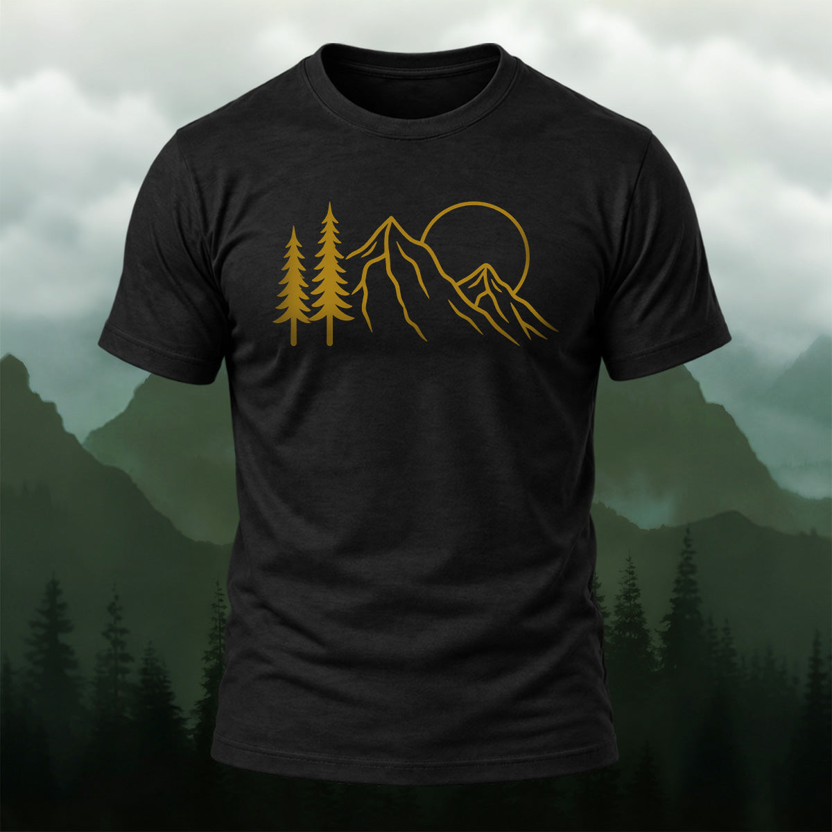 Vintage Wilderness Mountain Cotton T-Shirt
