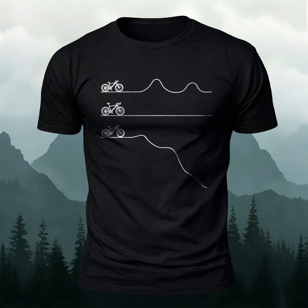 Cycling Themed Print Soft-Touch Cotton T-Shirt