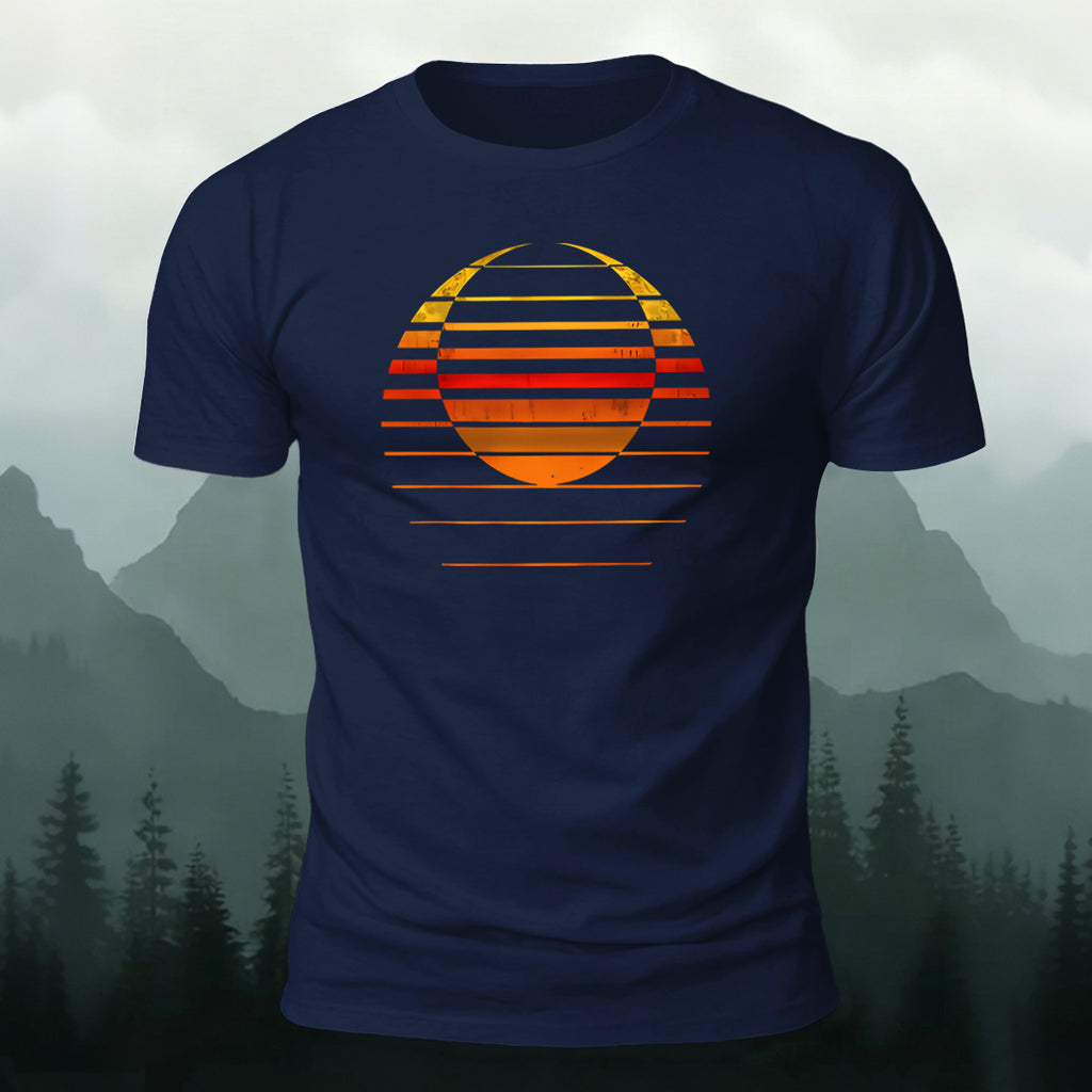 Artistic Sunset Print Casual Soft Cotton T-Shirt