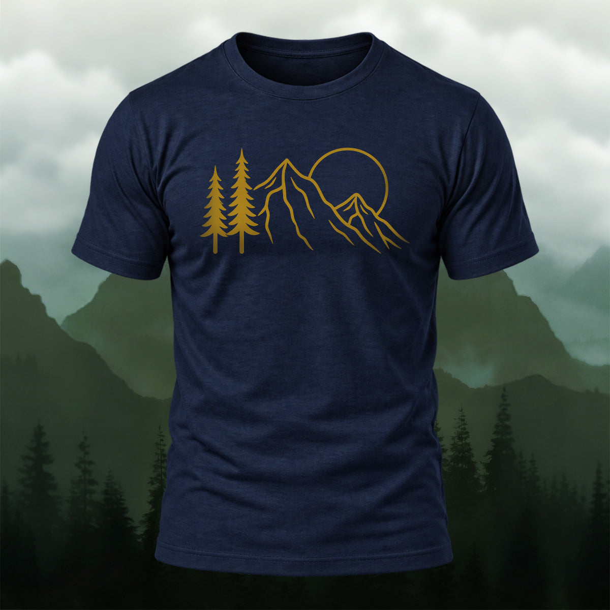Vintage Wilderness Mountain Cotton T-Shirt